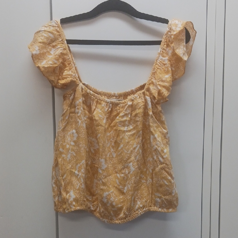 Amuse Society Yellow Floral Blouse